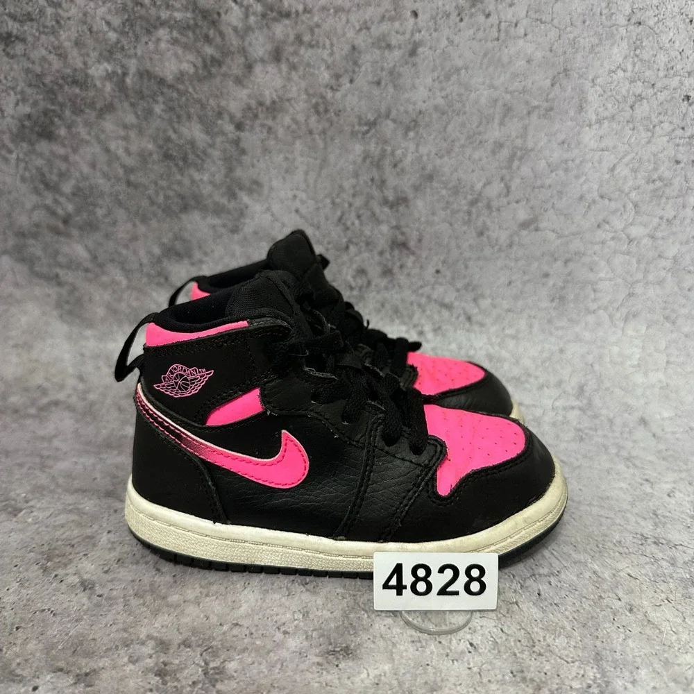 Jordan 1 Retro High GT Kids Size 8C Black Hyper Pink Sneakers 705324-019